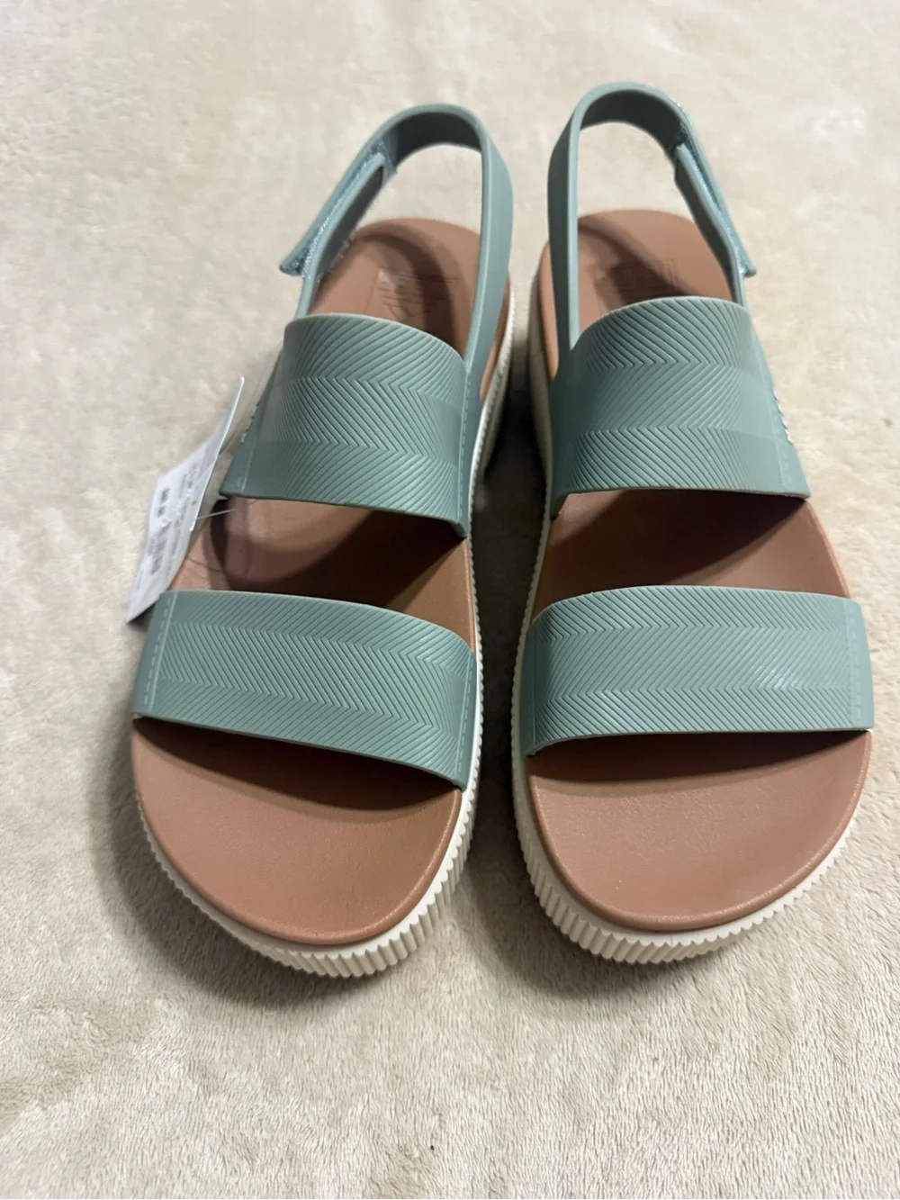 Reef Olive and Tan Platform Slingback Sandal
